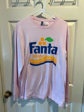 H&M Pink Long-Sleeve Tee with Fanta Orange Logo